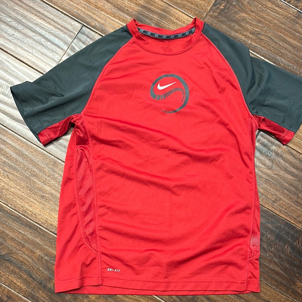 Nike Red and Gray dri-fit baseball shirt Sz XL